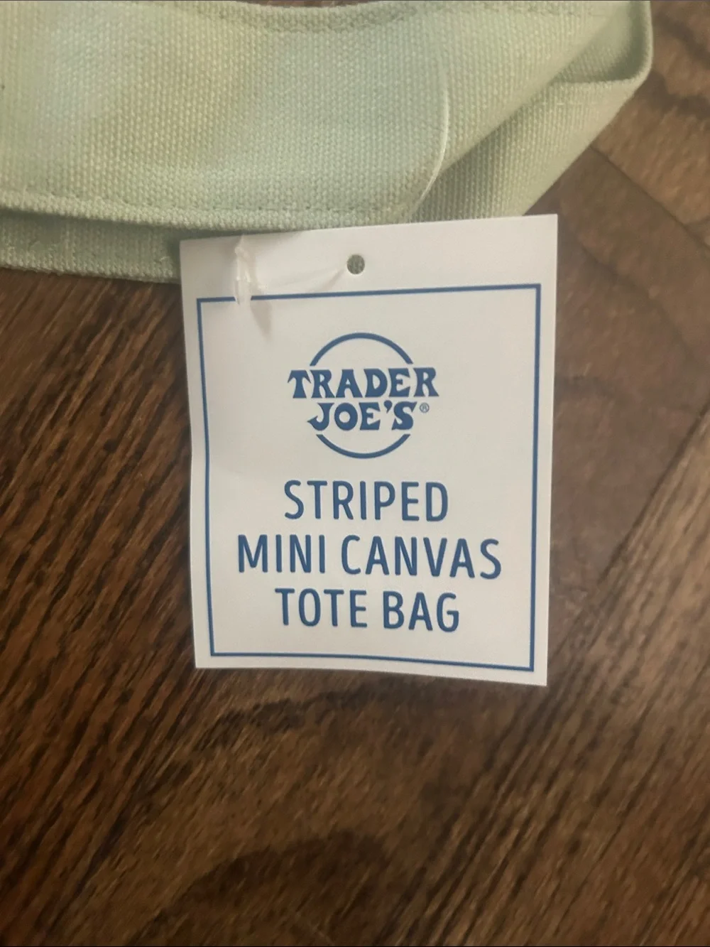4 striped mini canvas trader joe bags